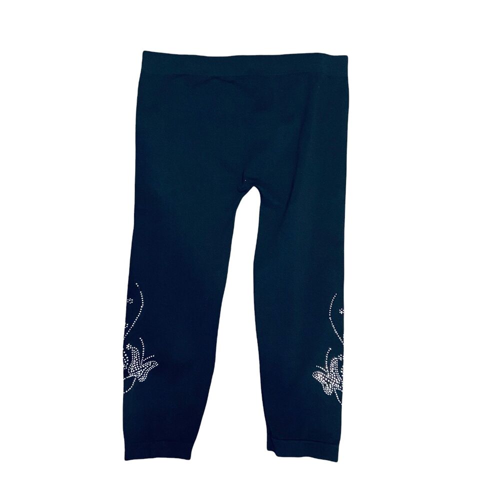 #8656 EMMAS EXPRESSIONS BLACK LEGGINS BUTTERFLIES OS MATERNITY OS